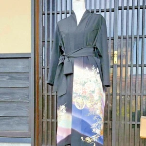 Kimono Remake Coat 282 Made in Japan - Picture 1 of 5