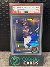 2022 Bowman Draft 1st Edition Jett WIlliams Blue Foil #6/150 Mets PSA 9