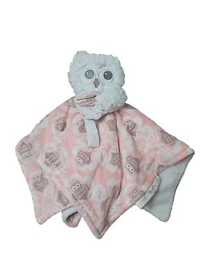 Mantas y más allá del búho bebé Lovey manta de seguridad suave rosa blanco Foto 1 de 4