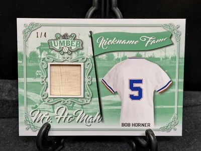 2021 Leaf Lumber Emerald Bob Horner Mr. Ho Mah Nickname Fame 1/4 - Bat Relic  - Imagem 1 de 2