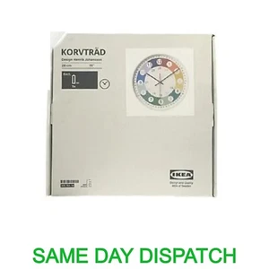 New Ikea Multicolour Wall Clock 28cm Stylish Low Voltage Kids Room Decor Fun UK - Picture 1 of 1