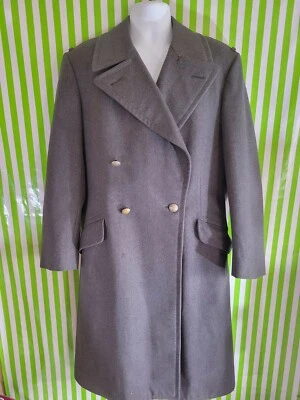 ABRIGO DE LANA GRIS MUJER MILITAR ALEMÁN BULAG MUNCHEN AÑOS 90 DE COLECCIÓN TALLA 18  Foto 1 de 4