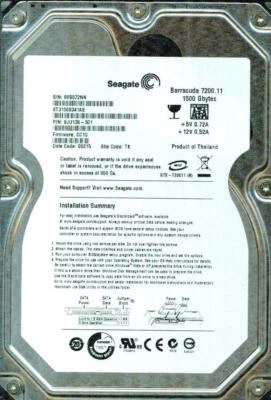 ST31500341AS, 9JU138-301,   CC1G,  TK,  9VS0   SEAGATE SATA 1.5TB  - Image 1 of 3