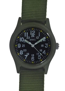 MWC Olive 1970s Vietnam War Pattern Military Watch on Matching Webbing Strap - Picture 1 of 7