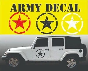 CAR STICKER ARMY STAR DECAL PRIDE DECOR VINYL ART JEEP TRUCK PICKUP ACCESSORY - Picture 1 of 1