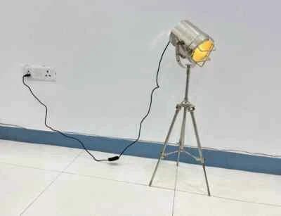 Decorative Chrome Spotlight Table Lamp With Tripod a Home Decor Christmas Gift - Image 1 of 4