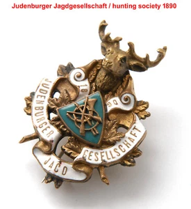 K.u.k. Abzeichen,Jäger,Jagdabzeichen,Judenburg 1890,Jagd,Hirsch,hunter hat badge - Bild 1 von 11