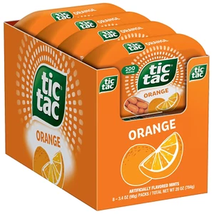 Tic Tac Minzen mit Orangengeschmack 8 Stück, Erfrischung für unterwegs je 3,4 Unzen - Bild 1 von 5
