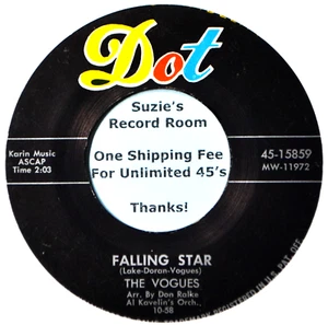 The Vogues Falling Star / Try Baby -Doo Wop Oldies EX-/VG+ 45 7" Vinyl -Coupons! - Picture 1 of 3