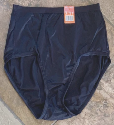 523 WARNER's Med Black NOT SO INNOCENT Nylon Brief Panty  #5129K VINTAGE NWT - Image 1 of 4