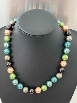 Muschelkernperlen 12 mm Collier Kette 48 cm Magnet ! Munich Affaires - Bild 1 von 2