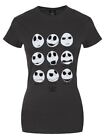 T-shirt The Nightmare Before Christmas NBX Many Faces Of Jack damski szary