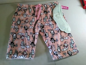 Penguins/Snowmen Soft Pajama Pants w/Socks NWT - Picture 1 of 9