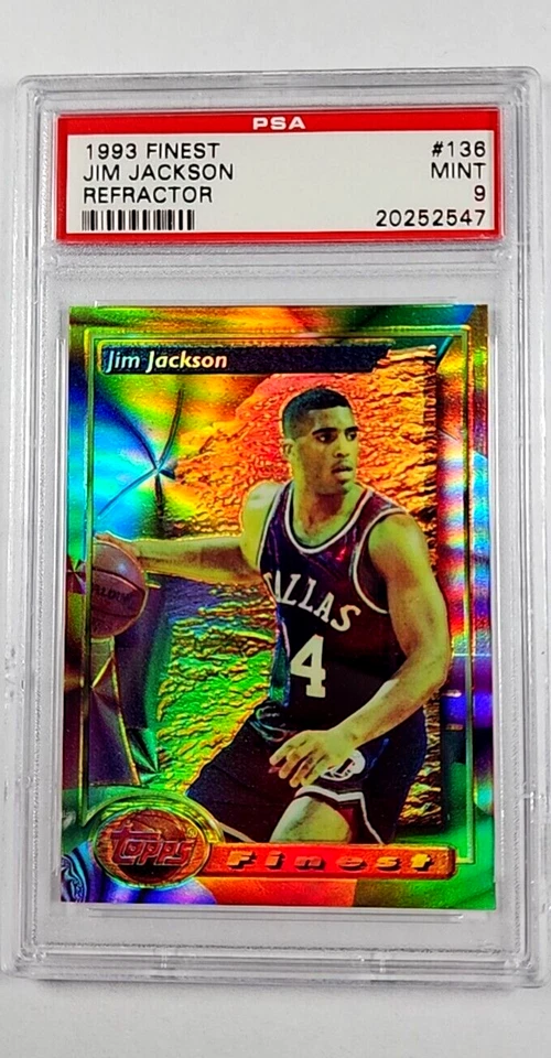 1993-94 Topps Finest Refractor 136 Jim Jackson PSA 9 *Solo 6 calificaciones superiores* Foto 1 de 3