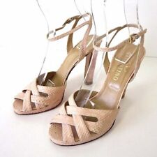 VALENTINO GARAVANI Sandals pumps high heel python leather size 38.5 pink beige