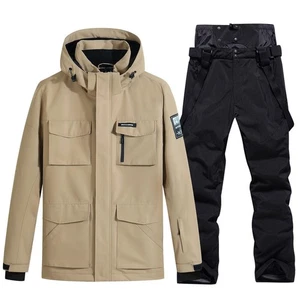 Men's Ski Jacket and Pants Set Waterproof Snowsuit Windproof Snow Suit Winter... - Foto 1 di 6