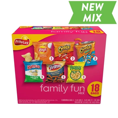 FRITO-LAY2GO Frito-Lay Family Fun Mix Variety Pack Snack Chips, 18 Count Multipack New