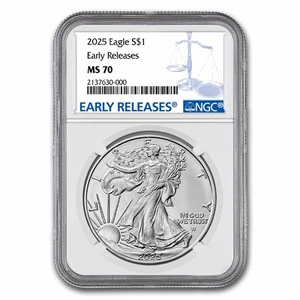 2025 American Silver Eagle MS-70 NGC (Early Releases) - Picture 1 of 3