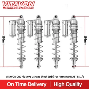 Vitavon  CNC Alu 7075 L Shape Front&Rear Shock Set(4) For Arrma Outcast 8S 1/5 - Picture 1 of 3
