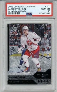 2013 UPPER DECK BLACK DIAMOND QUAD DIAMOND #201 ALEXANDER OVECHKIN PSA 10 RARE - Picture 1 of 2