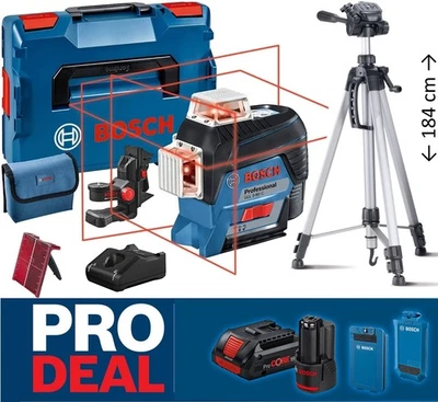 Bosch Professional Linienlaser GLL 3-80 C L-BOXX Halterung BM1 Stativ 184 cm NEU - Bild 1 von 4