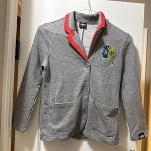 NWT Kids L 10-12 Beetlejuice Blazer Gray W Northanger Prep School Crest - Picture 1 of 4
