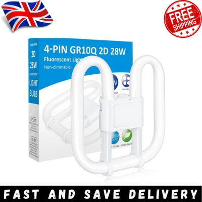 ELPINE 28W 4 Pin 2D Fluorescent Light Bulb Slim Energy Saving Lamp Tube Home Office