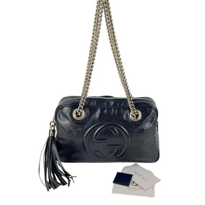 Auténtico bolso de hombro Gucci Soho de cuero con cadena Foto 1 de 4