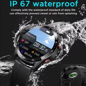 Smart Watch Bluetooth Heart Rate Blood Pressure/Oxygen Sports Monitor Waterproof - Picture 1 of 11