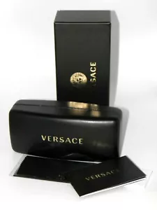 Versace Sunglasses Eyeglasses X-Large  Black Case Cloth Box Booklet XL - Picture 1 of 4