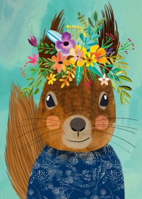 Heye Sweet Squirrel, Floral Friends 1000 Piece Jigsaw Puzzle By Mia Charro - Image 1 of 2