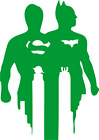 BATMAN & SUPERMAN SILHOUETTE VINYL DECAL STICKER CAR/VAN/WALL/LAPTOP/TABLET