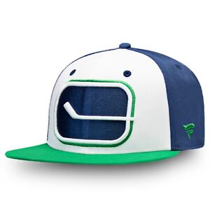 Vancouver Canucks Fanatics Branded Vintage Retro Secondary Logo Snapback Hat Cap
