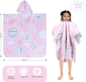 New Kids Beach Poncho Bath Towels with Hood Swimming Surfing Changing Robe 3-10 - Picture 1 of 20