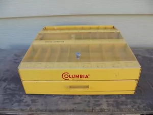 Vtg Columbia Drill Co. Metal Storage & Store Display Box for High Speed Drills - Picture 1 of 14