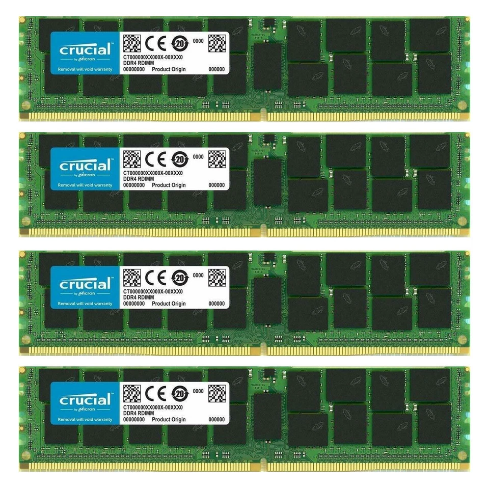 4 x Crucial CT32G4RFD4266 32GB DDR4-2666 ECC RDIMM • Brand New Lifetime Warranty - Image 1 of 1