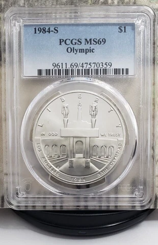 1984-S Silver Olympic Commemorative Dollar - PCGS MS69 - Fresh from Grading!!! Cover