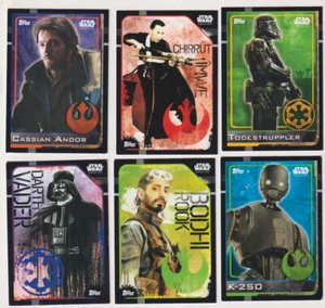 6 Karten Topps Star Wars - Rogue One - Nr.  38, 40, 45, 55, 57, 58, - Bild 1 von 1