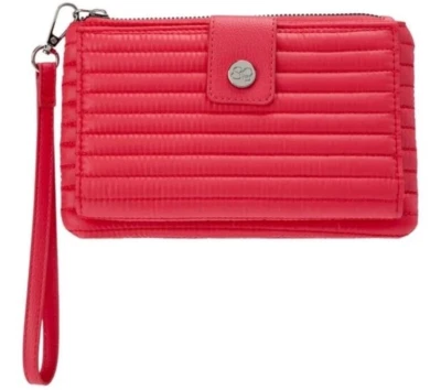 Samantha коричневый багажа путешествий To-Go кошелек с ремешком выстеганный бумажник пурпурный красный новый с Ярлыками - Изображение 1 из 4