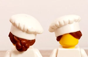 LEGO Chef Hat HAIR Combo Attached Cap Elaborate Bun Knotted Hair Friends Too - Picture 1 of 1