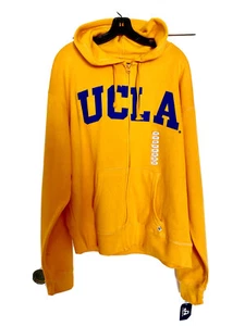 NWT UCLA Unisex Zip-Up Hoodie In Gold, Sz L - Picture 1 of 6
