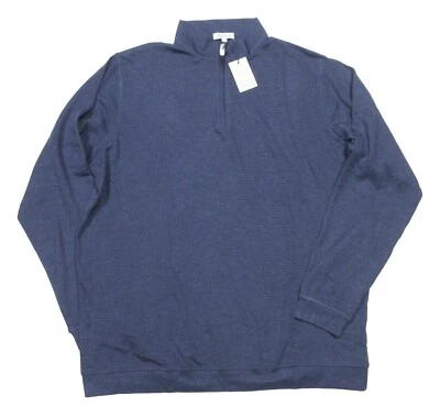 Peter Millar Men's Navy Crown Comfort Interlock 1/2 Zip Sweater - Image 1 of 3