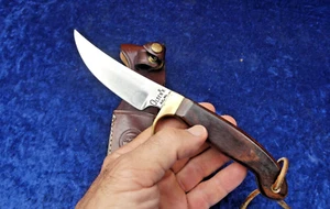 VINTAGE 1970'S OLSEN OK HOWARD CITY MICH. FIXED BLADE KNIFE & SHEATH #2. NMNT! - Picture 1 of 9