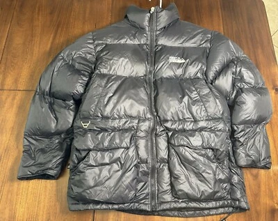 Abrigo de Colección First Down Para Hombre Mediano Completo Cremallera Puffer Chaqueta Abajo Años 90’s Negro Foto 1 de 4
