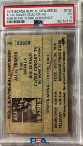 " THE THRILLER IN MANILA " BETWEEN MOHAMMID ALI AND GEORGE FRAZIER PSA 3 VG CCTV - Picture 1 of 2
