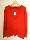Jones New York Damski Czerwony Bawełniany Bogaty Kardigan Sweter XL
