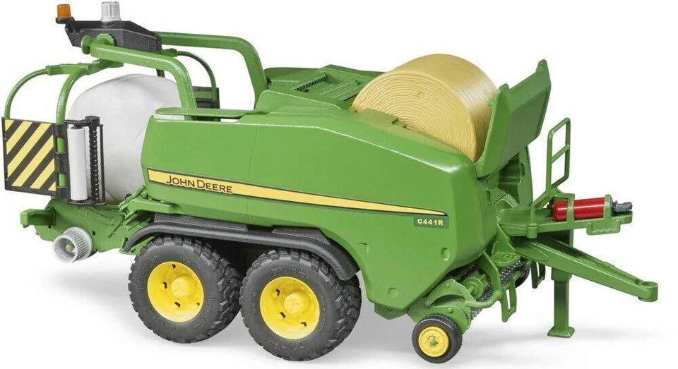 BRUDER 1:16 ACCESSORIO RIMORCHIO JOHN DEERE C441R PRESSABALLE IMBALLATRICE 02032 - Immagine 1 di 1