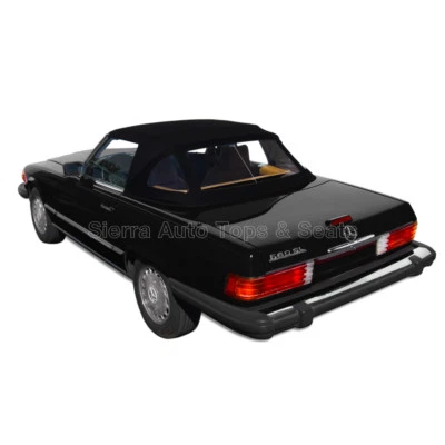 Mercedes 280-560SL preto sarja conversível topo 72-89 com janela de plástico - Imagem 1 de 4