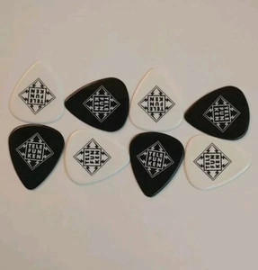 Telefunken USA Set Of 8 Guitar Picks - Rare White And Black Design - Picture 1 of 3