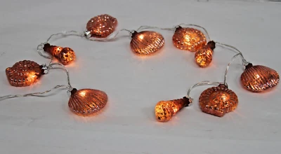 Illuminated 4' Mercury Glass Seashell Garland by Valerie CORAL - Image 1 of 4